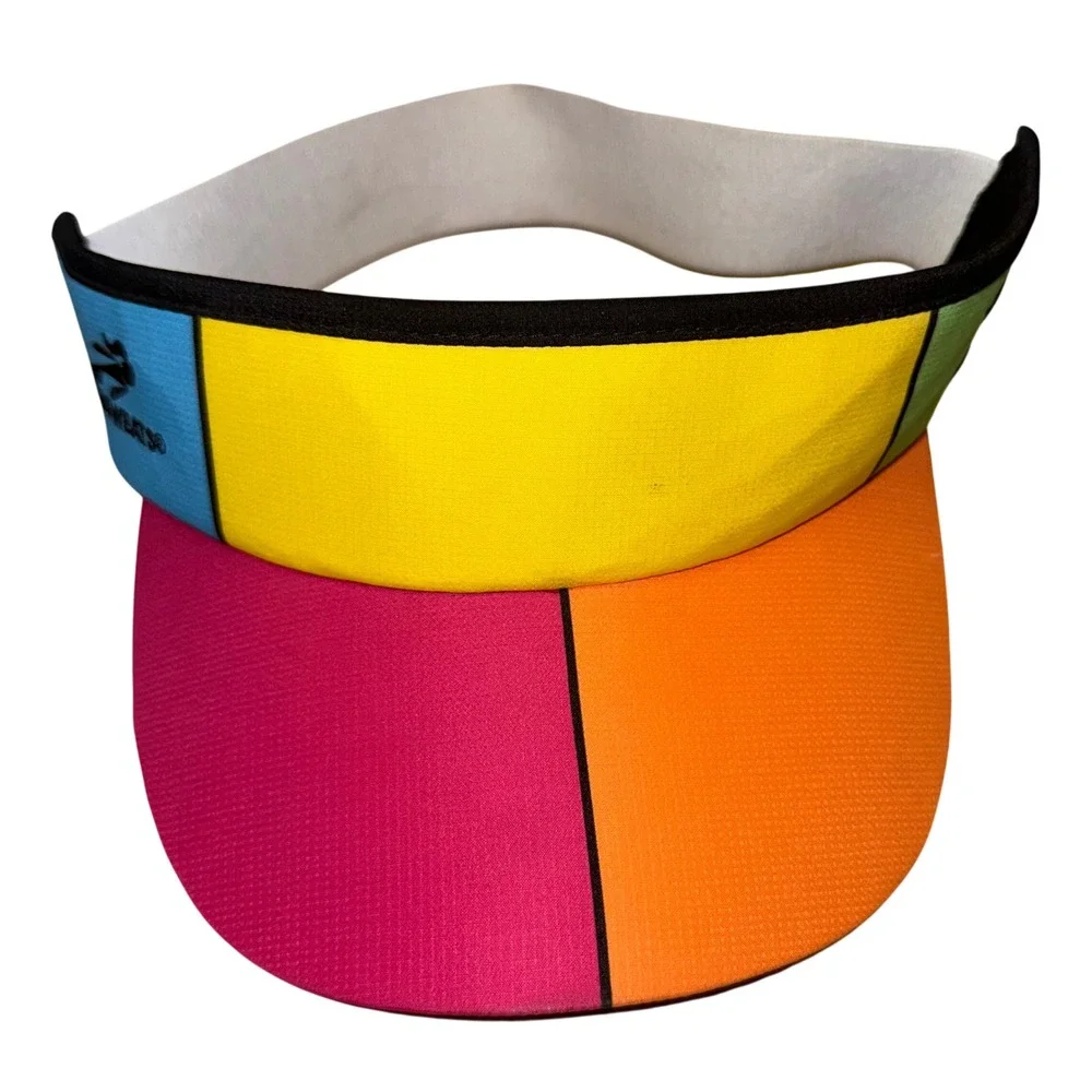 Headsweats Sparkle Athletic Colorblock Running Visor Pink Orange Yellow Blue